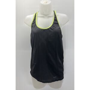 Avia Size M Athletic Racer Back Tank Top Black/Neon Yellow